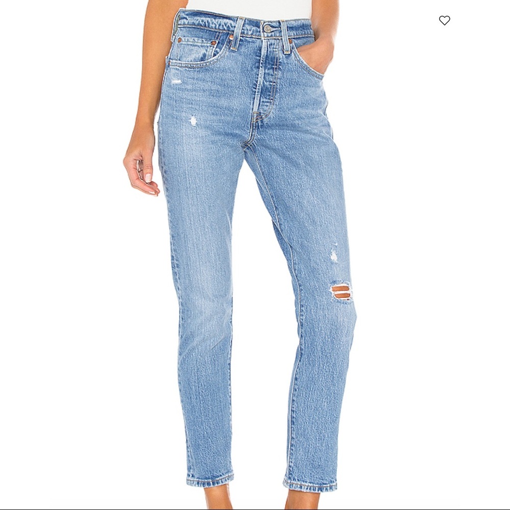 Levi's x Revolve 501 Skinny Jeans Distressed Knee